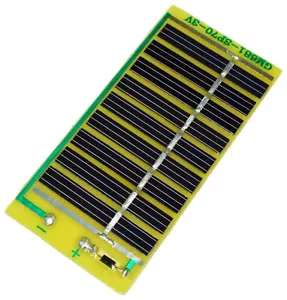 53x109mm Solar Cell, Voltage 5.0V (Voc), Current 60mA Isc (Typ), Screw Terminals - Picture 1 of 3