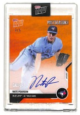 2020 Topps Now Postseason Nate Pearson 3/5 Orange Auto Rookie Card Blue Jays 