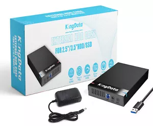 KingData USB3.0 2.5" 3.5" SATA SSD HDD External Hard Drive Disk Enclosure Case - Picture 1 of 19
