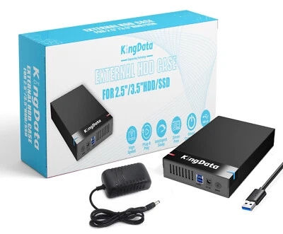 KingData USB3.0 2.5" 3.5" SATA SSD HDD External Hard Drive Disk Enclosure Case - Image 1 of 4