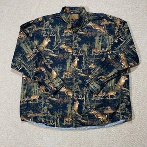 Magellan Hunting Shirt Mens XXL Black Deer Animal Print Pattern Shooting Outdoor - Picture 1 of 11