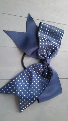 Suporte para rabo de cavalo Cheer Bow azul marinho strass ginástica - Imagem 1 de 2