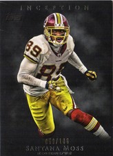 2011 Topps Inception Gray Redskins Football Card #58 Santana Moss /106