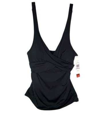 Traje de baño Jantzen correa ajustable cuello en V Tankini cómodo calzoncillo negro talla 6 Foto 1 de 4