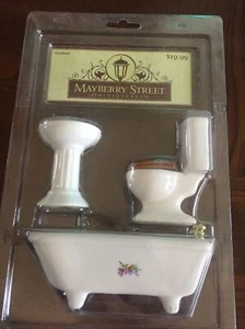 Mayberry Street Miniatures Ceramic Bath Set #726216 New in Package Hobby Lobby - Picture 1 of 4