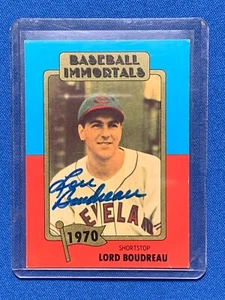 Lou Boudreau HOF Autographed 1980 Baseball Immortals Card #115 Cle Indians - Picture 1 of 2