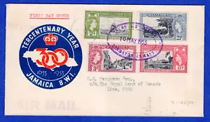BRITISH JAMAICA, 1955, AIR MAIL COVER TO PERU - Picture 1 of 1