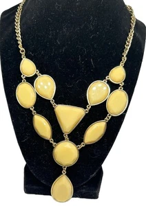 Statement Necklace Vintage Cream Pendant Drop Large Fashion Jewelry - Picture 1 of 7