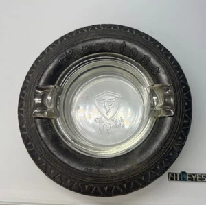 Firestone Tires Glass Ashtray Rubber Tire Mark of Quality Vtg Advertising - Picture 1 of 11