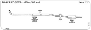 MARMITTA POSTERIORE PER ROVER Mini 1,3 120 1275 cc 65 cv/48Kw 1974/1977 - Imagen 1 de 1