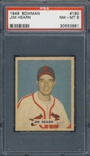 1949 Bowman #190 Jim Hearn PSA 8 St. Louis Cardinals