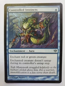 MTG Magic The Gathering Card Controlled Instincts Enchantment Aura Blue Conflux - Picture 1 of 2