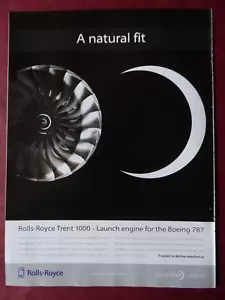 7/2007 PUB ROLLS-ROYCE TRENT 1000 ENGINE BOEING 787 AIRLINER ORIGINAL AD - Picture 1 of 1