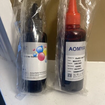 (2) Recarga de tinta Aomya negra magenta 100 ml para HP 67 61 65 60 62 63 910 920 901 902 Foto 1 de 2