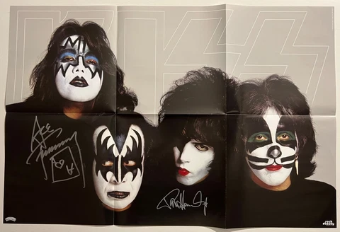KISS Dynasty Paul Stanley Ace Frehley JSA Signed Autographed Poster Cover