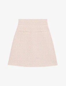Sandro Blandine Tweed A-Line Skirt in Pink Size 1 - Picture 1 of 6