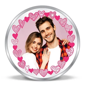 BIS Hallmarked Personalised Happy Valentines Day 999 Purity Silver Coin 50 gm L5 - Picture 1 of 5