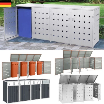 VIDAXL Mülltonnenbox Für 1/2/3/4 Tonnen Edelstahl MüLlbox MüLltonnenbox Gartenbox DE