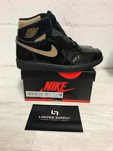NIKE AIR JORDAN 1 RETRO ALTO ORO NERO METALLIZZATO 7 UK 8 US OFF 555088-032 - Foto 1 di 3