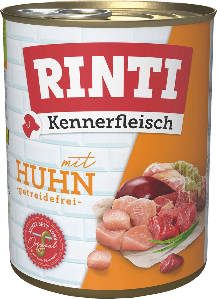Rinti Kennerfleisch mit Huhn Hunde Nassfutter getreidefrei: 12 x 800 g - Bild 1 von 1