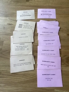 Monopoly Vintage Replacement Cards Community chest /Chance - Full Set Lot A - Picture 1 of 1