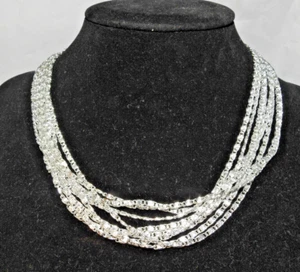 Vintage S.A.C. or SAC Silver Costume Necklace and Matching Earrings - Picture 1 of 8