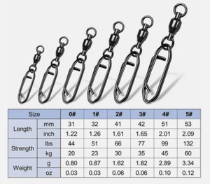 Fishing Swivel Snap 25~50Pc Ball Bearing Swivel Saltwater Fishing Lure Connector - Picture 1 of 30