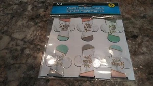 6 piece pretty pastel double-sided spiritual/religious magnetic bookmarks! - Picture 1 of 2