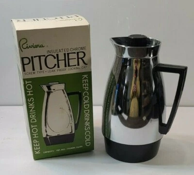 Vintage Riviera Insulated Chrome Pitcher 1QT, 4 oz #76505 - Image 1 of 4