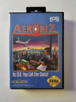 Aerobiz (Sega Genesis) Complete With Poster Manual CIB Mint Condition Rare Retro - Image 1 of 4