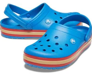 ¡NUEVO! RARO CROCS CROCBAND HYPER SHINE ZUECO Zapato Para Hombre y Mujer Azul/Rojo/Amarillo - Imagen 1 de 6