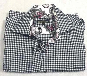 Bertigo Mens Black/White Check Pattern Long Sleeve Collared Shirt Size 3  M/L - Bild 1 von 14