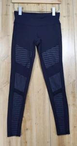 ALO Yoga Moto Leggings Damen klein schwarz hohe Taille Netz gerippt Sporthose - Bild 1 von 15