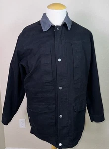 Walls Ranch Wear Long Jacket Black With Gray Collar, Insulated Size L Regular - Picture 1 of 20