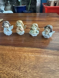4 x Small Angel Cherubs With Wings Shelf Sitters Joblot Bundle Cute ! - Picture 1 of 22