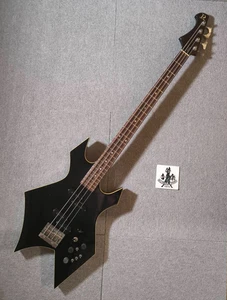 B.C. Rich Warlock Electric Bass Black Neck-through Made In Japan Vintage - Picture 1 of 22