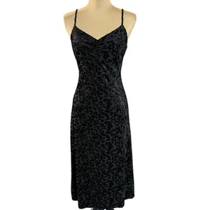 Y2K Kleid Gr. M Samt Burnout Midi Dark Fairy Witchy Whimsigoth Goth Sexy LBD - Bild 1 von 13