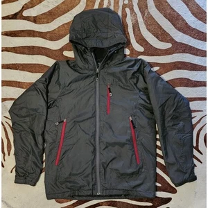 Oakley Mens Medium Loose Fit Thinsulate Hooded Snowboard Ski Jacket Black Y2K - Picture 1 of 6