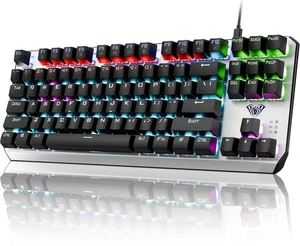 Keyboard, TKL Mechanical Gaming Keyboard with RGB Backlit, All-Metal Panel, N... - Picture 1 of 7