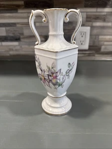 Elegante Mid Century florale handgefertigte Bond Ware Vase Lipper & Mann (L&M) Inc. - Bild 1 von 5