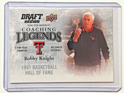 2009-10 UPPER DECK DRAFT EDITION COACHING LEGENDS BOBBY KNIGHT 1991 HALL OF FAME - Image 1 of 2