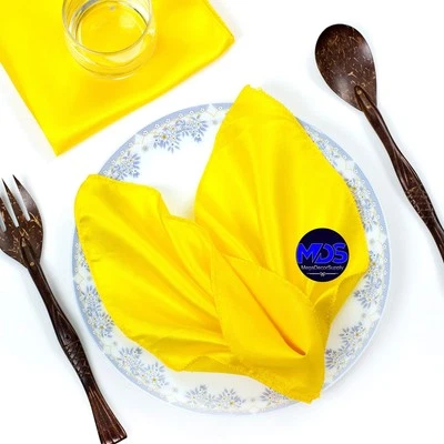 MDS Pack of 25 Satin Napkin Square 12 X 12 Inches Sliky Smooth Dinner Table N... - Image 1 of 4