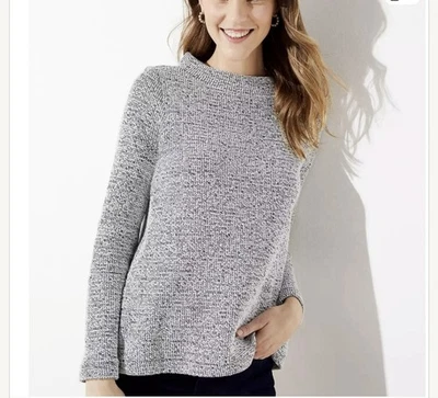 NEW Loft Marled Mock Neck Pullover Sweater Fleece Lined Size Small Women's - Image 1 of 4
