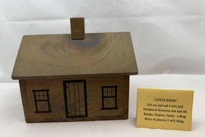 Vintage "Little Boxes" Holzhaus Deckeldose von Kittery Graphics - 1981 - Bild 1 von 7