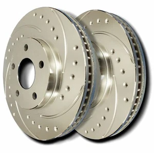 SP Performance F06-5354-P Drilled Slotted Brake Rotors Zinc Coating L/R Pr Rear - Picture 1 of 4