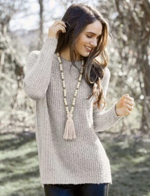 "Nuevo collar grande borla madera facetada cuentas gris pastel de barro 32""" Foto 1 de 3