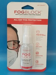 ( 1 ) FOG BLOCK • Anti-Fog Spray For PPE Mask. 1 fl oz / 30 mL - Picture 1 of 3