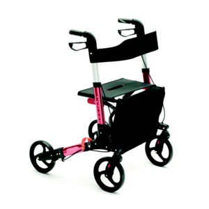 KSP Rollator Walker Folding R25 Walker Für Ältere Behinderte 4 Räder Rot - Bild 1 von 6