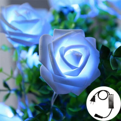 AC110V US LED Rose Flower Lights String Fairy Wedding Valentines Day Party Decor - Image 1 of 4