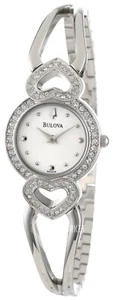 Bulova Women's Quartz Crystal Accent Silver Stainless Steel Watch 22MM 96X006 - Picture 1 of 1